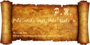 Pöstényi Mátyás névjegykártya